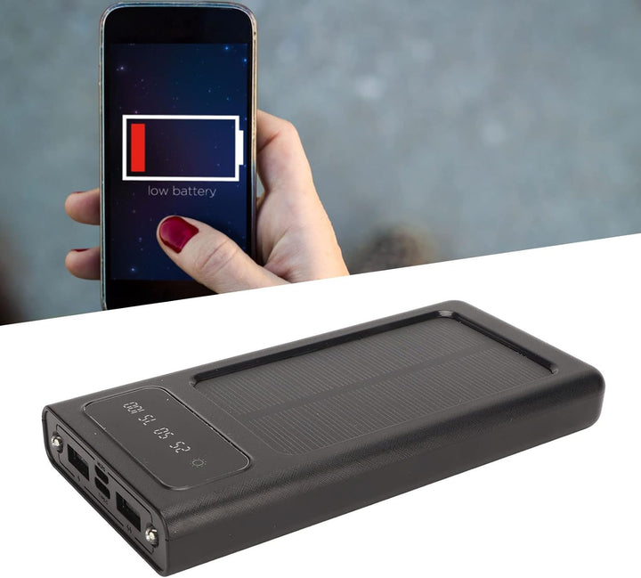 Solar-Powerbank, Tragbares 20000-mAh-Solartelefon-Ladegerät mit Taschenlampe, Unterstützt die Leistu