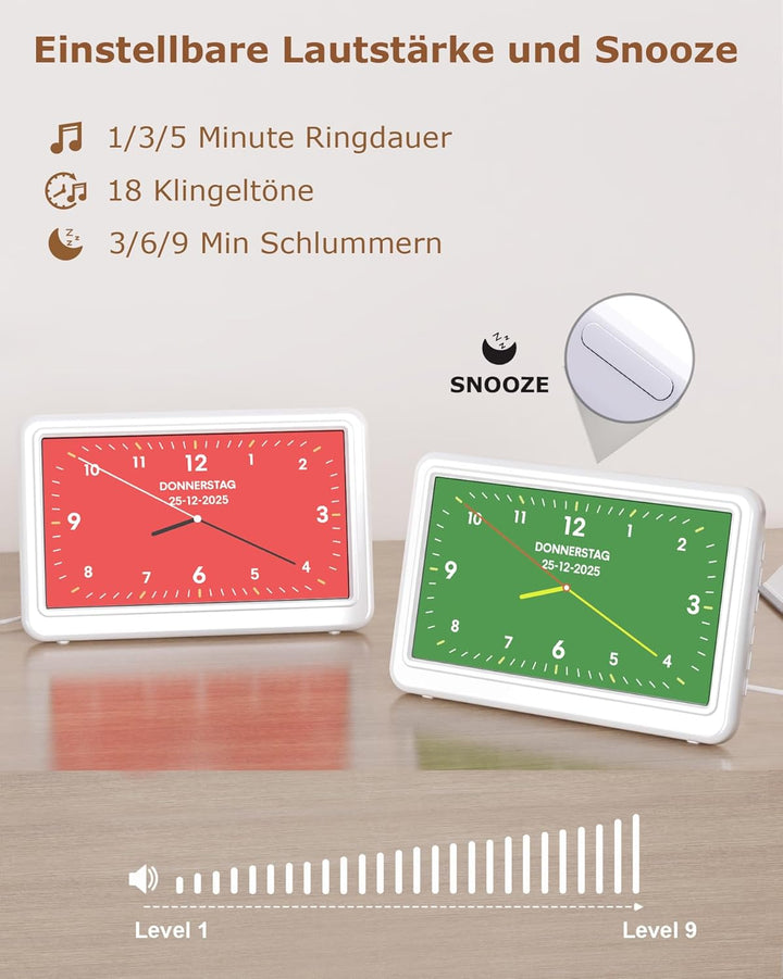 Roxicosly Digitaler Kalender, Elektronischer Tag Datum Wecker, Digital Uhr mit 20 Benutzerdefinierte