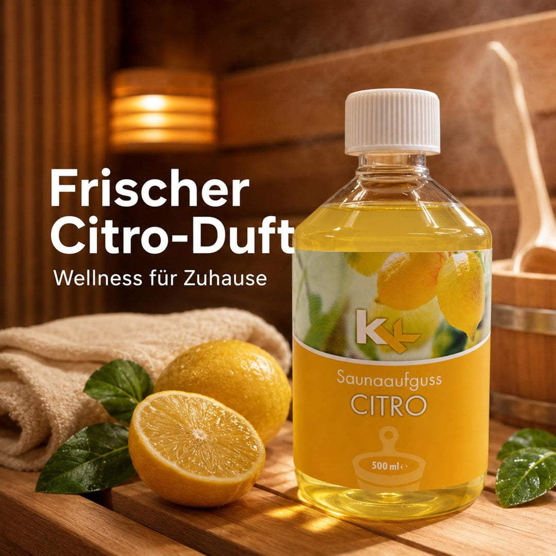 KK Sauna Aufguss Konzentrate PREMIUM | 500 ml Flasche | Made in Germany | Wellness für Zuhause | Cit