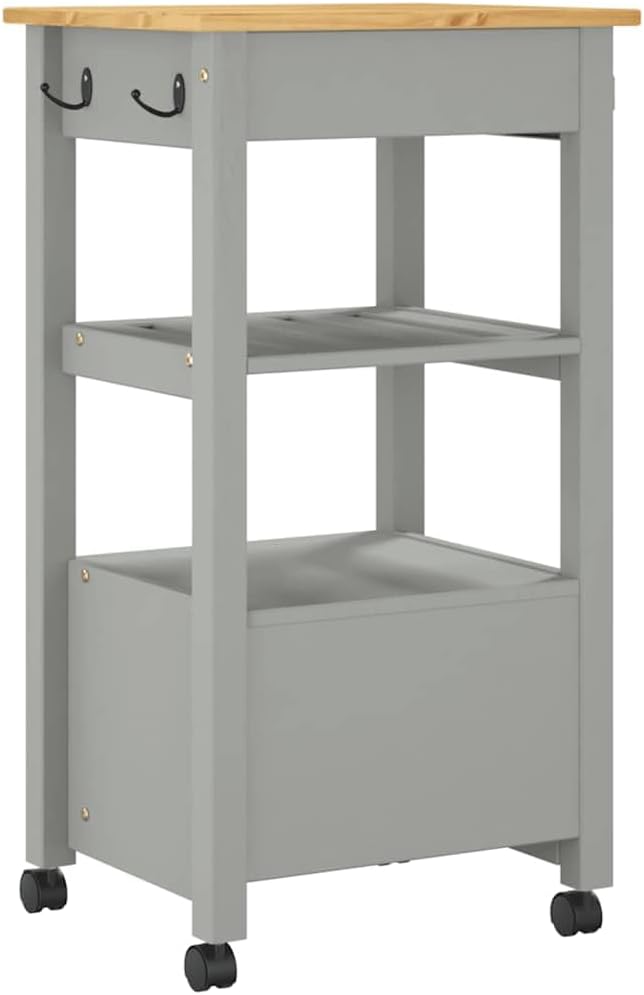vidaXL Küchenwagen, Servierwagen mit viel Stauraum, Beistellwagen für Küche Wohnzimmer Badezimmer, T