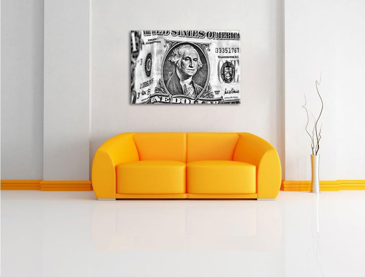 Pixxprint Geldschein Dollar als Leinwandbild/Grösse: 100x70 cm/Wandbild/Kunstdruck/fertig bespannt,