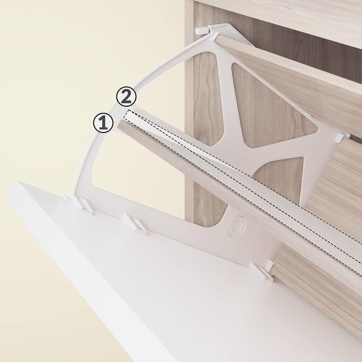 Casaria® Schuhschrank für 18 Paar Schuhe Schmal 115x60x25cm 3 Klappen Hoch Holz Geschlossen Kippsich