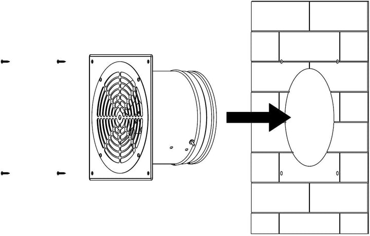 EUROPLAST Ø 200mm Wand befestigter Abluftventilator Rohrlüfter Wand Niederdruck Ventilator Wandflans