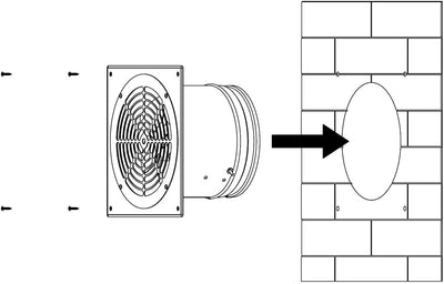 EUROPLAST Ø 200mm Wand befestigter Abluftventilator Rohrlüfter Wand Niederdruck Ventilator Wandflans