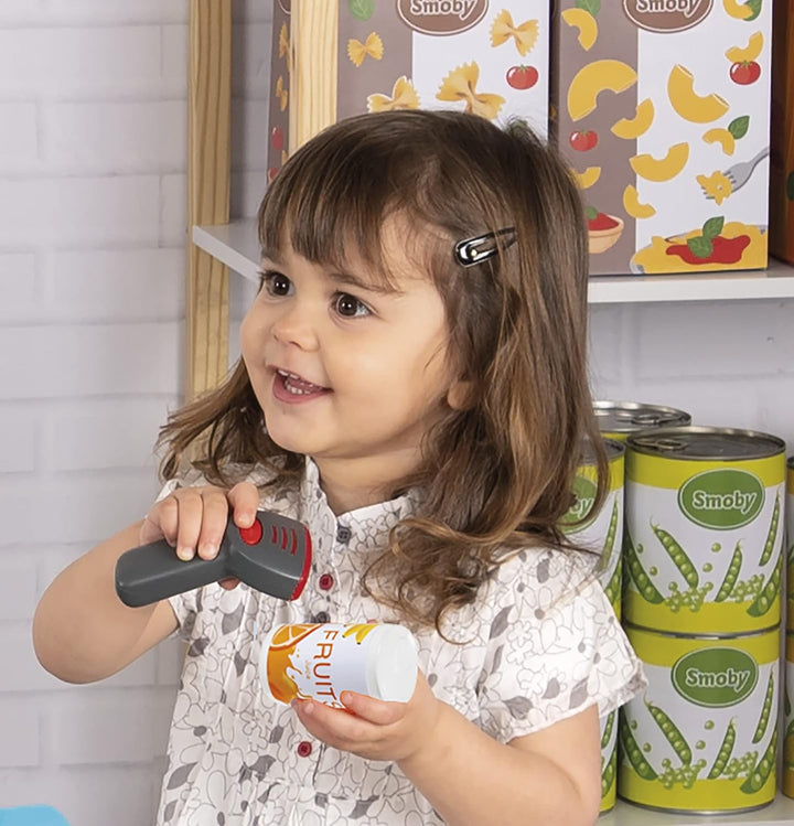 Smoby - elektronische Supermarktkasse - Spielkasse mit Taschenrechnerfunktion, Licht- und Soundgeräu