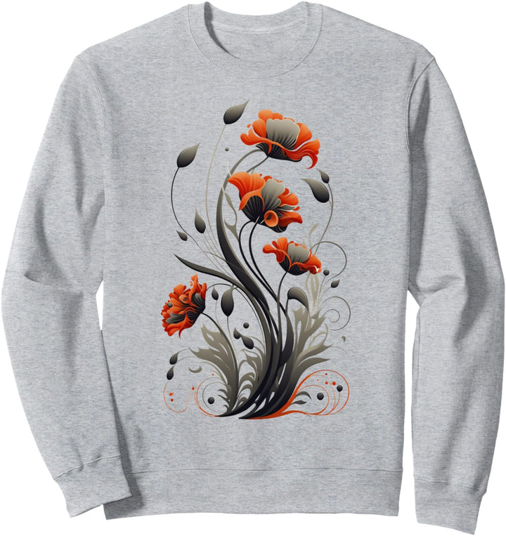 Mohnblumen, Frühlingsblumen, Sommer, Blume, Vintage, Garten Sweatshirt