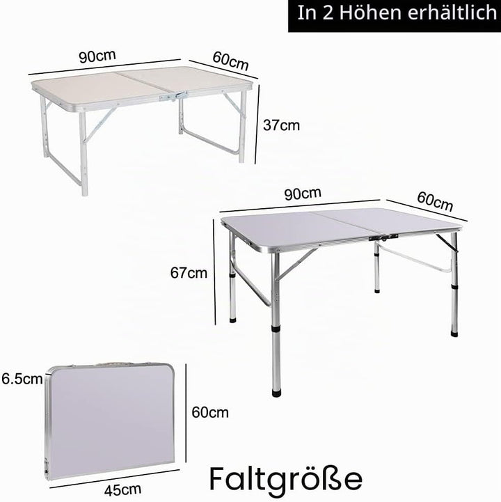 EFAN Klapptisch, 3 m, tragbar, höhenverstellbar, Campingtisch, faltbar, mit Tragegriff für Party, Ab