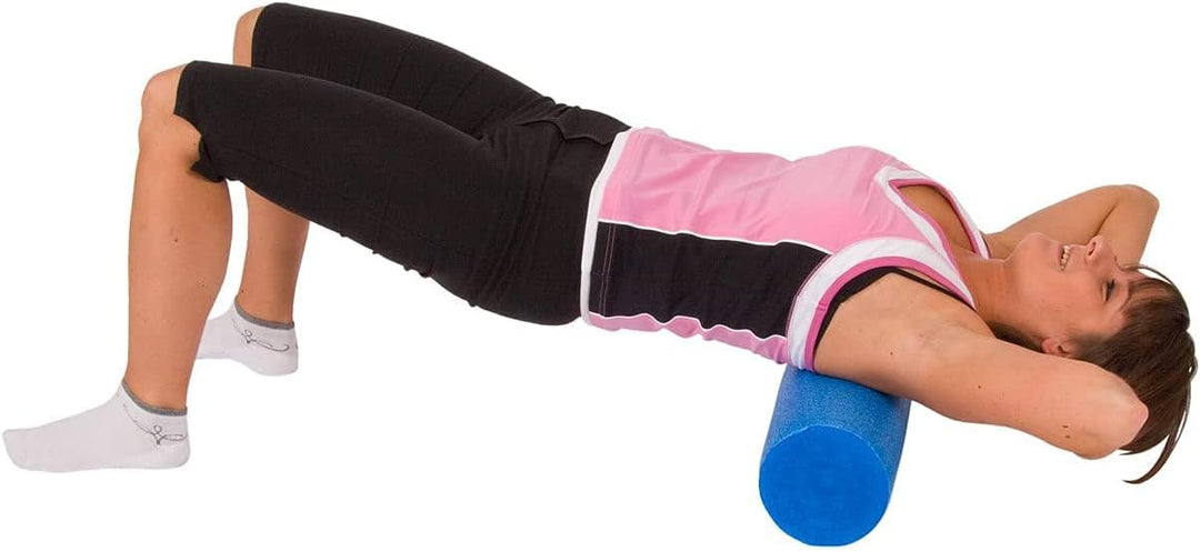 NMC Pilatesrolle blau 90x15cm Pilates Yogarolle Gymnastik Fitness Foam Rolle Comfy