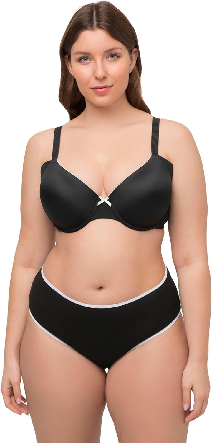 Ulla Popken Damen grosse Grössen Übergrössen Plus Size Bügel-BH, Softschalen, Zierkante 811724 105E