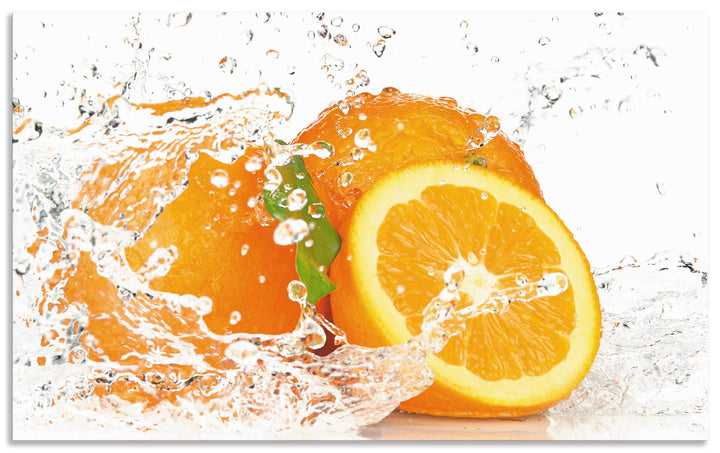 ARTland Spritzschutz Küche aus Alu für Herd Spüle 90x55 cm (BxH) Küchenrückwand mit Motiv Essen Obst