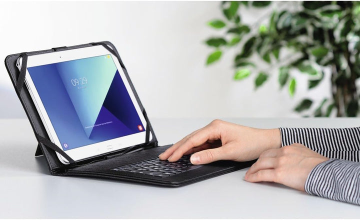 Hama Tablet-Tasche mit integrierter Tastatur (Case passend für Lenovo, Medion, TrekStor uvm, für OTG