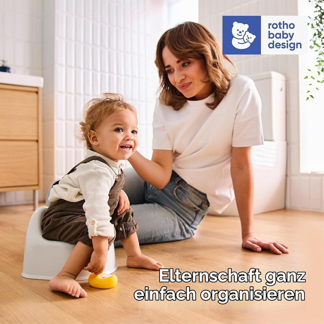 Rotho Babydesign YUMA geruchsdichter Windeleimer mit Pedal und 30 passenden Windelbeuteln, 40x28,5x5