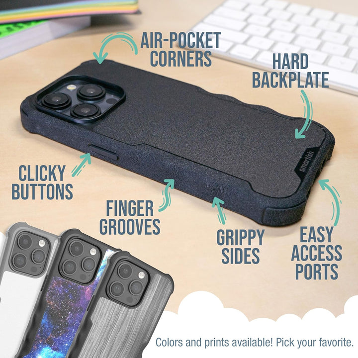 smartish GZ23MX-BLACK - Handyhülle Schwarze Krawatte Affäre iPhone 15 Pro, Schwarze Krawatte Affäre
