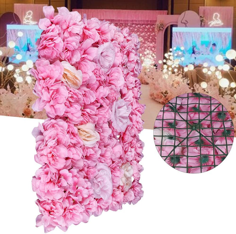 BJTDLLX 12 Stück Künstliche Blumenwand Kunstblumen Panel Rosenwand Seidenblumen DIY Deko Hintergrund