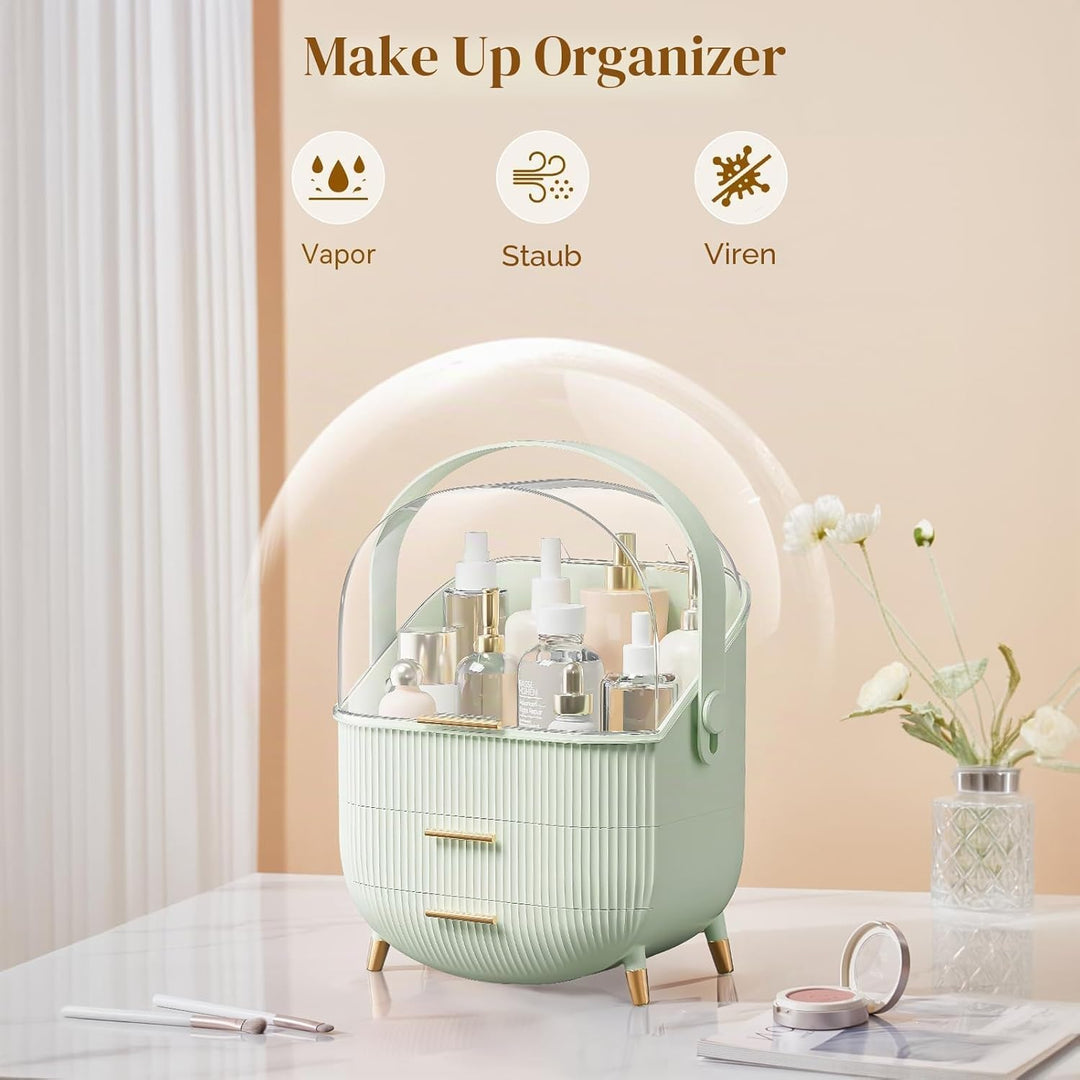 Make Up Organizer für Schminktisch, kosmetik organizer mit deckel Wasserdicht Staubdicht, Tragbar Ha