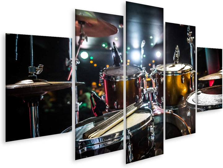 islandburner Bild auf Leinwand Schlagzeug Drums Set Bühne Wandbild Poster Kunstdruck Bilder Format: