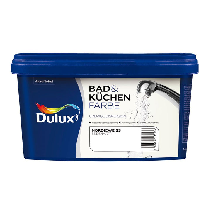 Dulux 5087520 Bad- & Küchenfarbe matt, Nordicweiss Nordicweiss, Nordicweiss