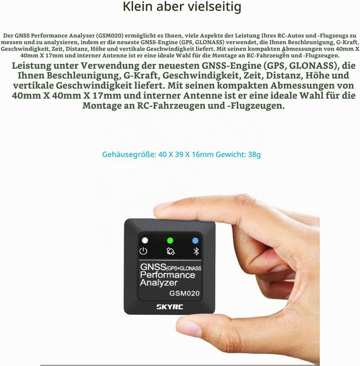 SKYRC GPS Geschwindigkeits Messgerät für Mobile App