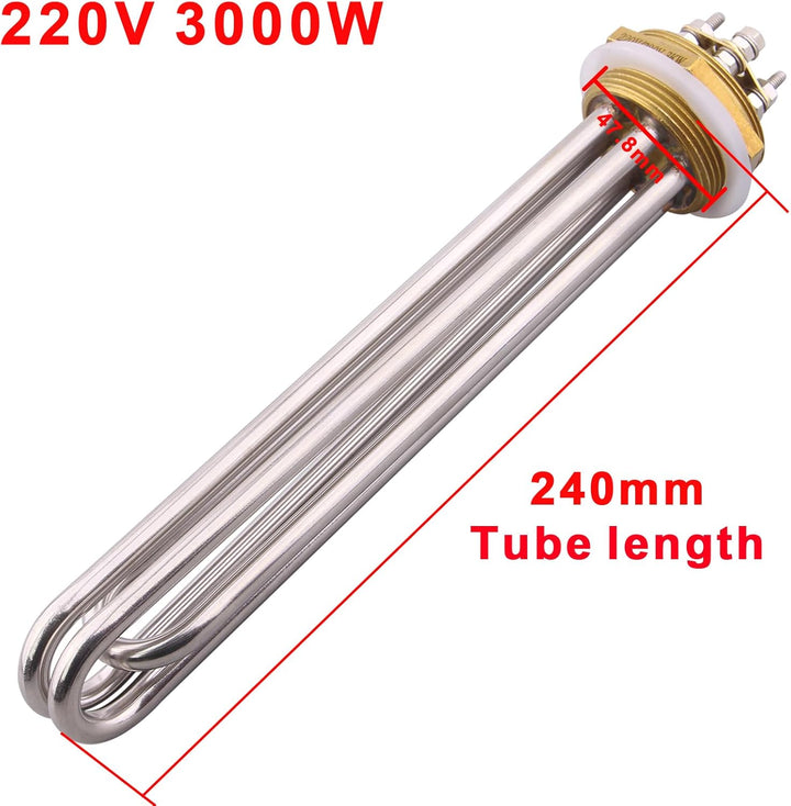 DERNORD 1-1/2 Zoll 47MM DN40 Heizelement U-förmiger elektrischer Kochendwassererhitzer BSP Gewindeku