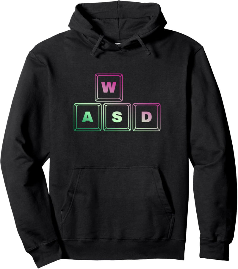 WASD PC Gamer, Zocker Retro Motiv Computerspieler Pullover Hoodie