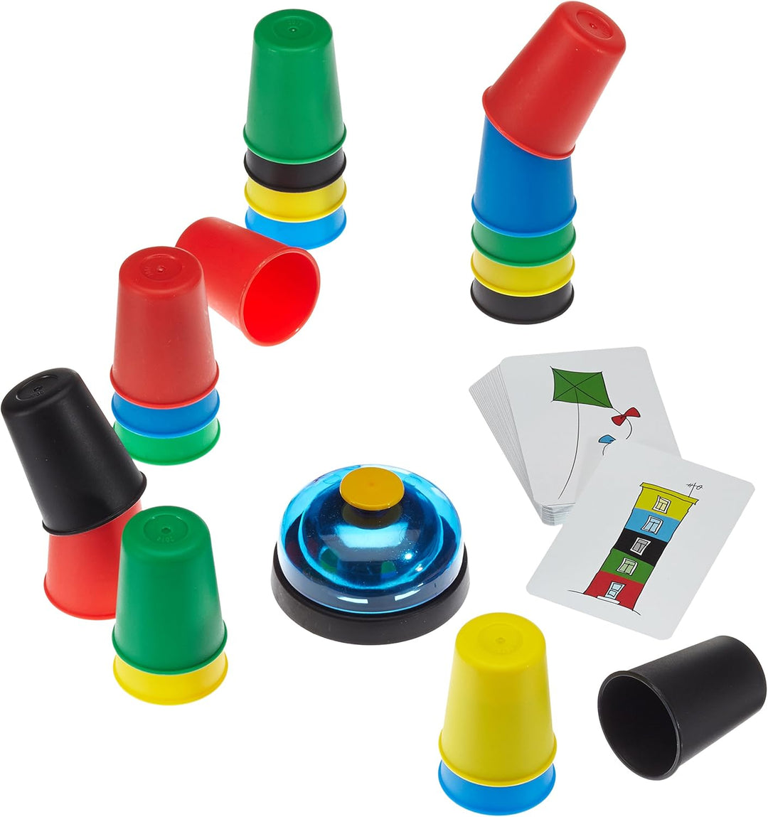 AMIGO - Speed Cups, Geschicklichkeitsspiel & Halli Galli Junior, Kartenspiel (2-4 Spieler, ab 6 Jahr