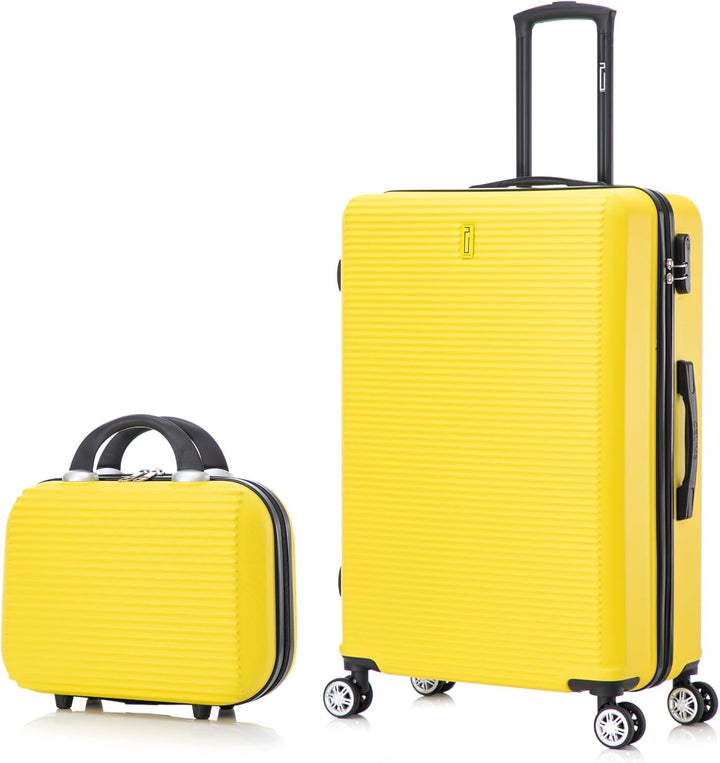 CELIMS - Mittlerer Reisekoffer mit Kosmetikkoffer 30 cm, Hartschale mit 4 Rollen, leicht, Aufgabegep