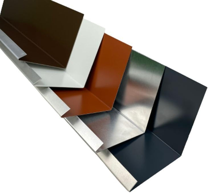 Wandanschlussblech 2 m lang Aluminium farbig 0,8 mm (klein, Braun RAL 8014) klein Braun Ral 8014, kl