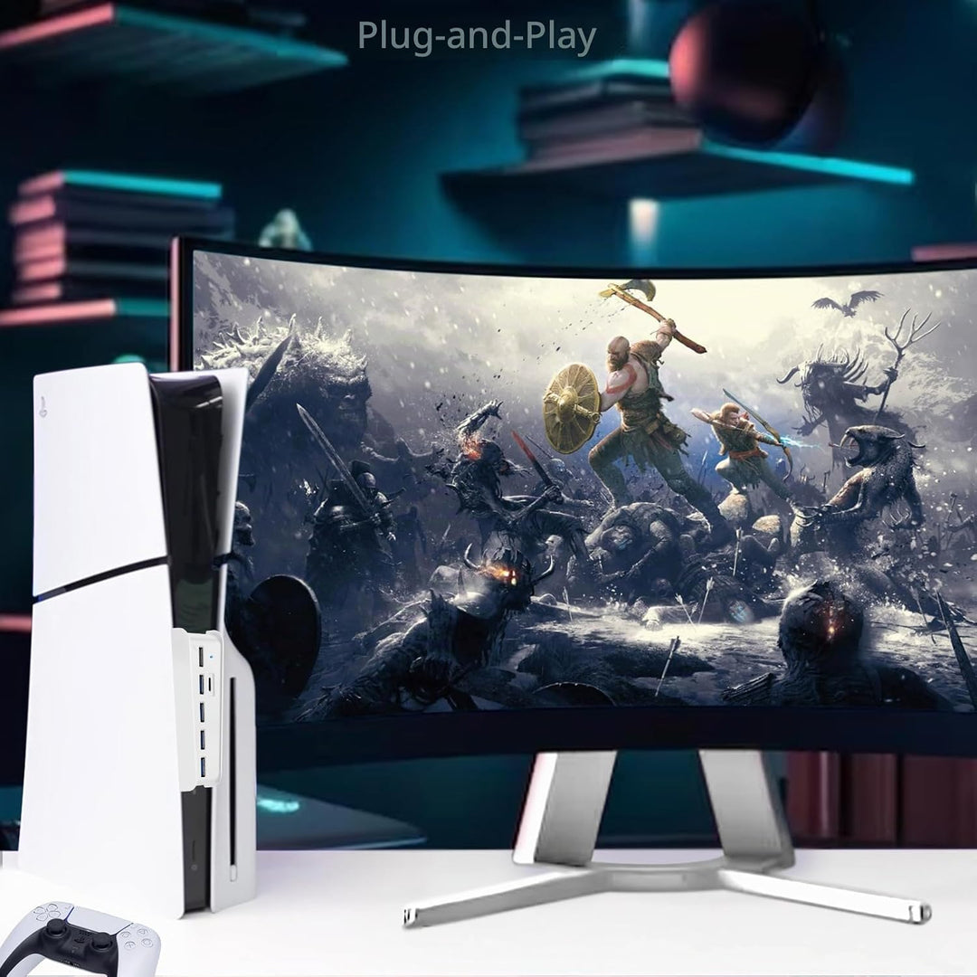 6 Ports USB Hub für PS5 Pro Konsole, High-Speed Expander Hub Splitter Erweiterungsadapter mit 4 USB