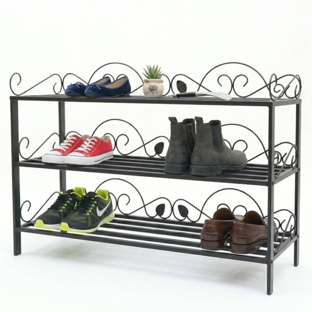 DanDiBo Schuhregal Mi-3 Regal 92 cm Schuhschrank 21235 Schuhablage Metall Schmiedeeisen