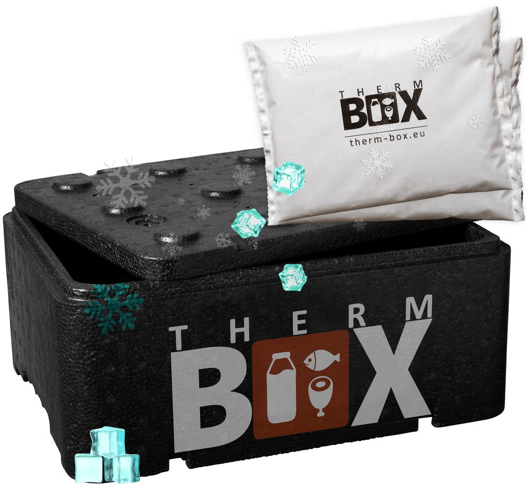 THERM BOX Styroporbox Profi gross mit Kühlakku für Kühlbox Transportbox Thermobehälter Wiederverwend