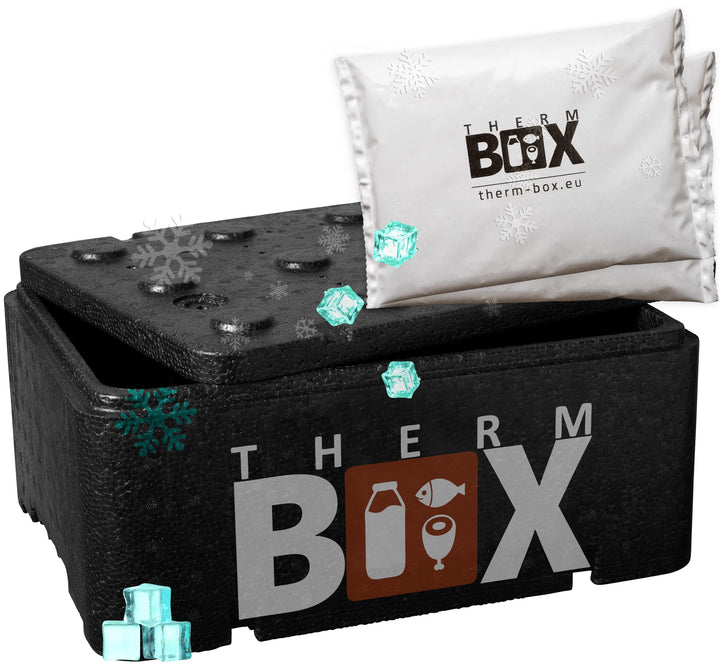 THERM BOX Styroporbox Profi gross mit Kühlakku für Kühlbox Transportbox Thermobehälter Wiederverwend