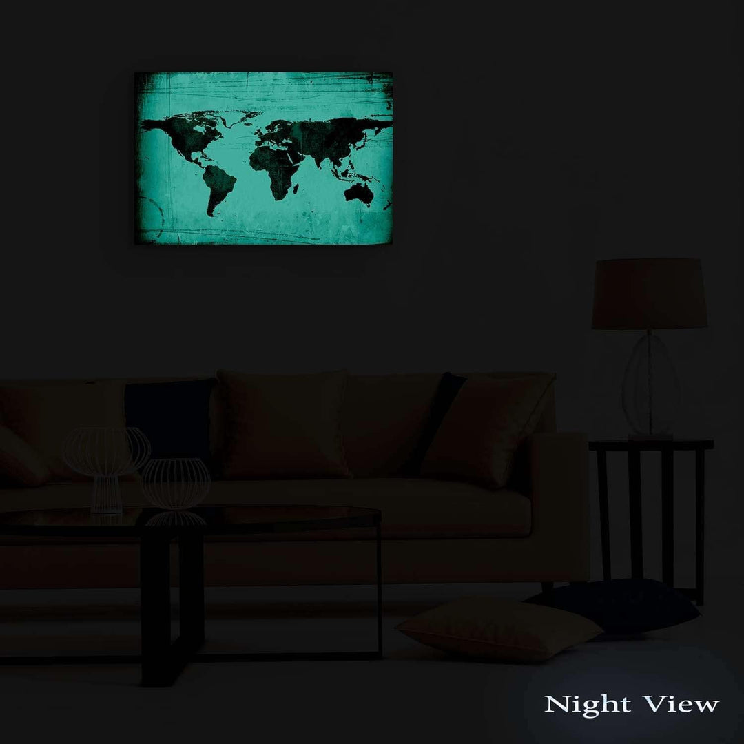 Startonight Bilder Alte Karte Marineblau, Leinwandbilder Moderne Kunst, Abstrakte Wanddeko Kunstdruc