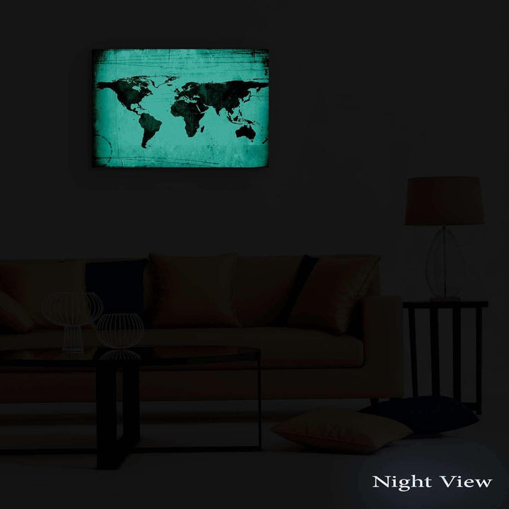 Startonight Bilder Alte Karte Marineblau, Leinwandbilder Moderne Kunst, Abstrakte Wanddeko Kunstdruc
