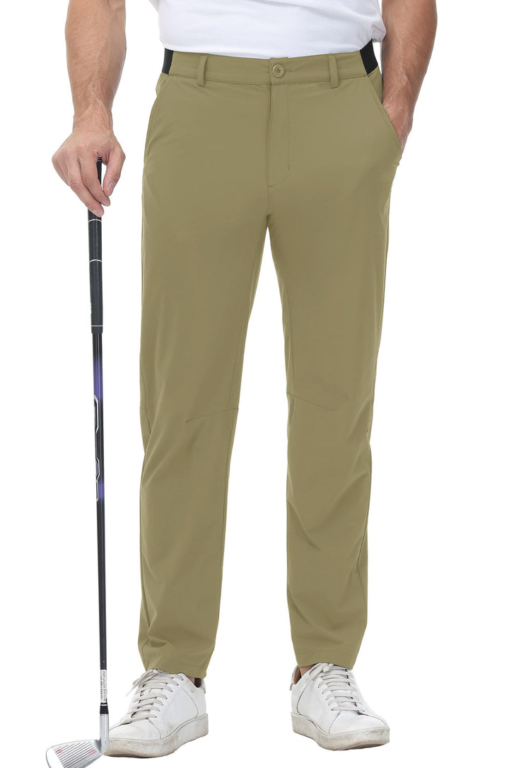 YSENTO Herren Golf Stretchhose Slim-Fit Leichte Elastische Taille Casual Sporthose Golfhose Lang mit