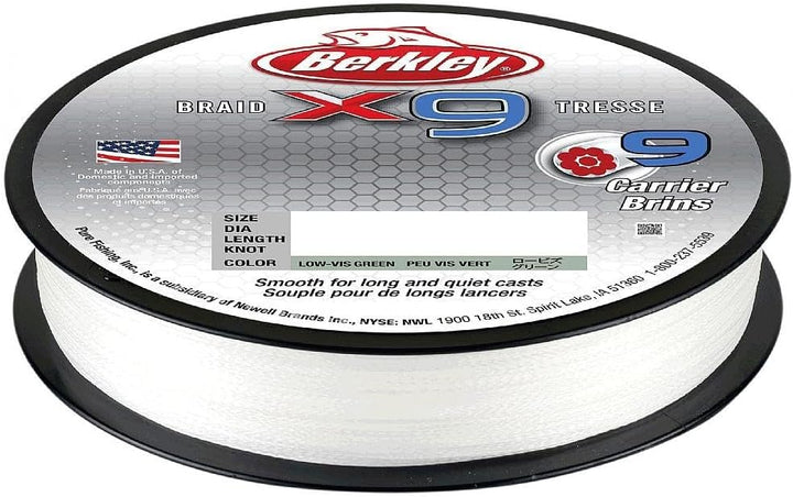 Berkley 9 x geflochtene Angelschnur 328 Yards Low-Vis Grün 9 Kilogramm, 328 Yards Low-Vis Grün 9 Kil