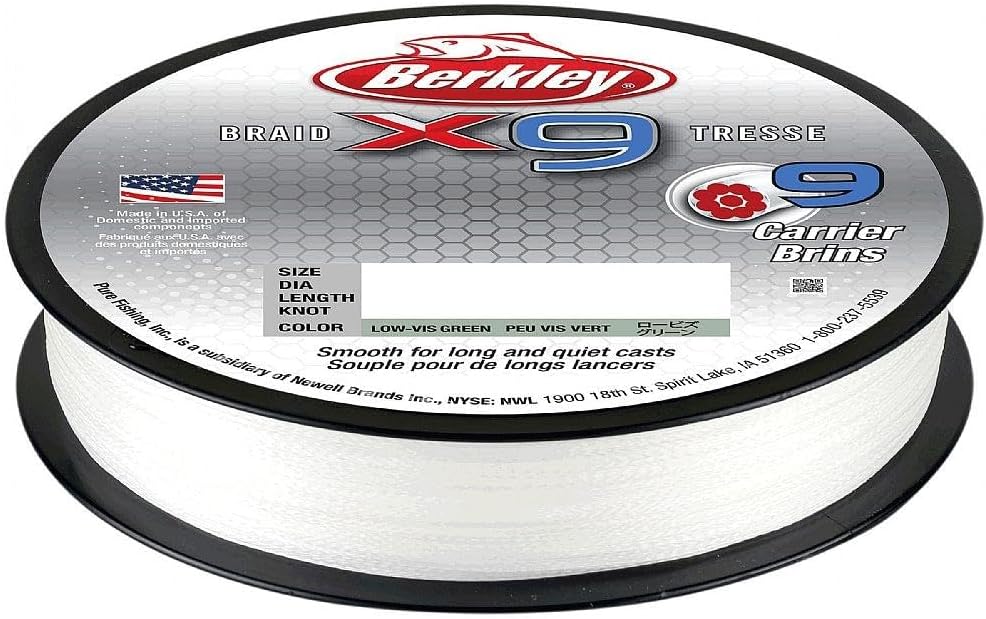 Berkley 9 x geflochtene Angelschnur 328 Yards Low-Vis Grün 9 Kilogramm, 328 Yards Low-Vis Grün 9 Kil