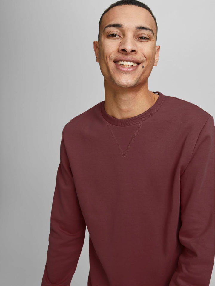 JACK & JONES Herren Jjebasic Sweat Crew Neck Noos Sweatshirt S Rot (Port Royale/Reg), S Rot (Port Ro