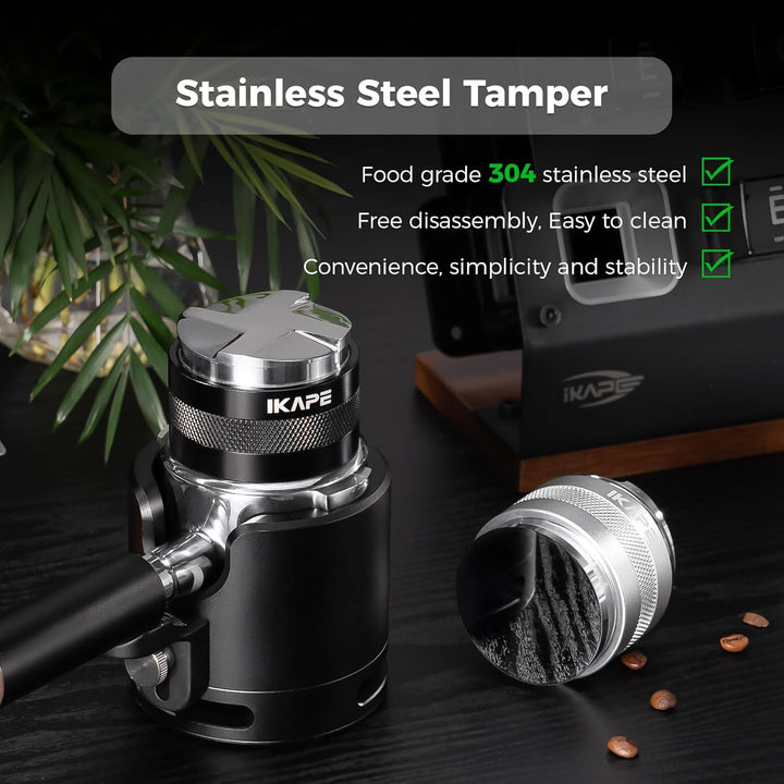 IKAPE Coffee Products, 58mm Kaffeeverteiler & Handstampfer, Espresso-Verteiler mit Einstellbarer Tie
