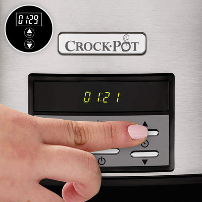 Crock-Pot Digital-Schongarer Slow Cooker | einstellbare Garzeit | 7,5 Liter (10+ Personen) | rostfre