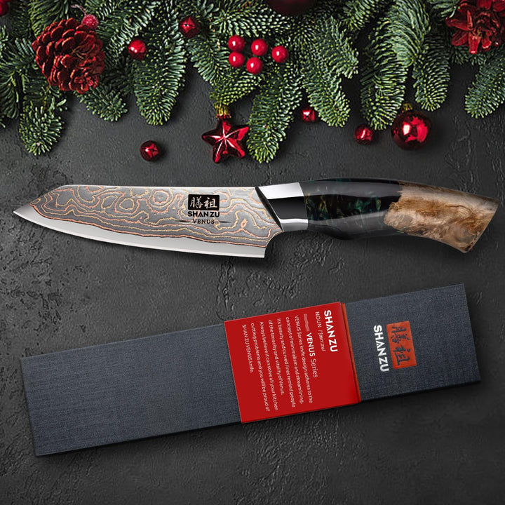 SHAN ZU Damastmesser Schälmesser Obstmesser Gemüsemesser Handgeschmiedetes Japanisches Klein Messer,