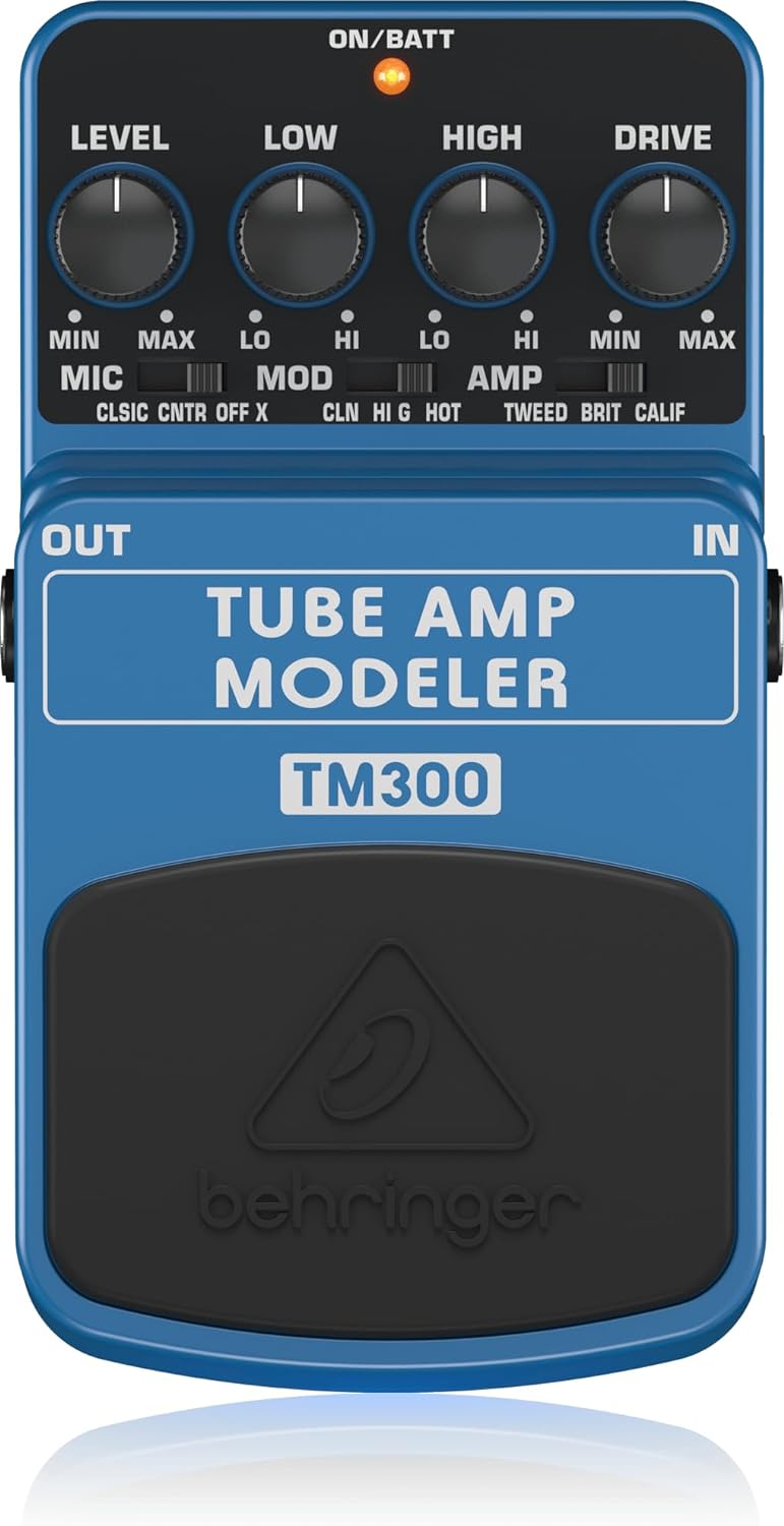 Behringer TUBE AMP MODELER TM300 Ultimatives Modellierungs-Effektpedal für Röhrenverstärker TUBE AMP