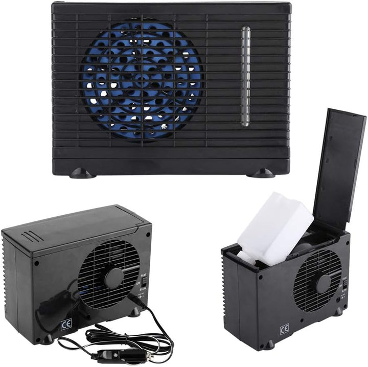 Tragbarer Mini-Luftkühler, 12V Verdunstungskühler Ventilator für Auto und LKW, Kompakter Luftbefeuch