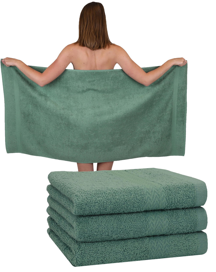 Betz 4 Stück Strandtücher Duschtücher Set Grösse 70x140 cm Duschhandtuch Badetuch Strandtuch Handtuc
