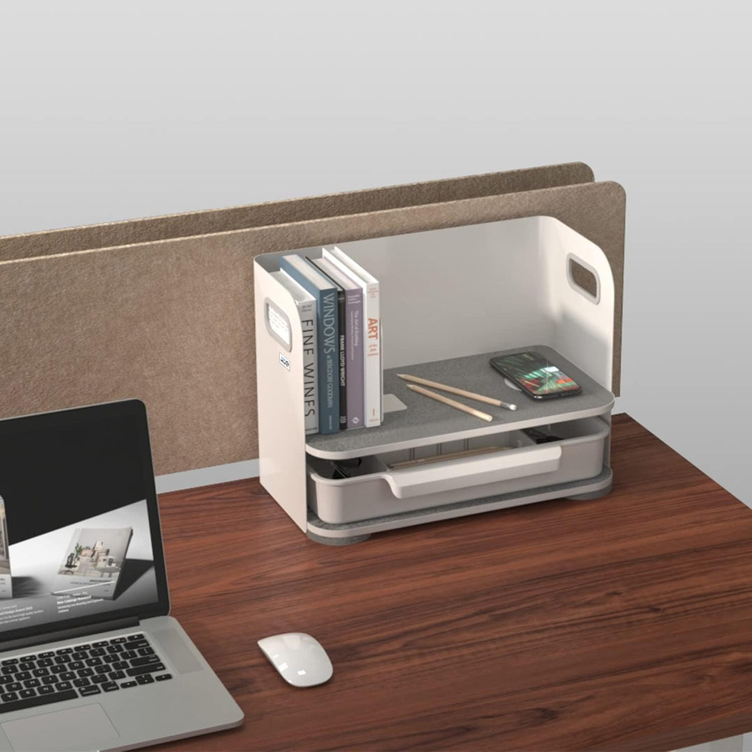 Ergo Office ER-440 Schreibtisch-Organizer mit Schublade und Buchstütze Organizer für Büroutensilien