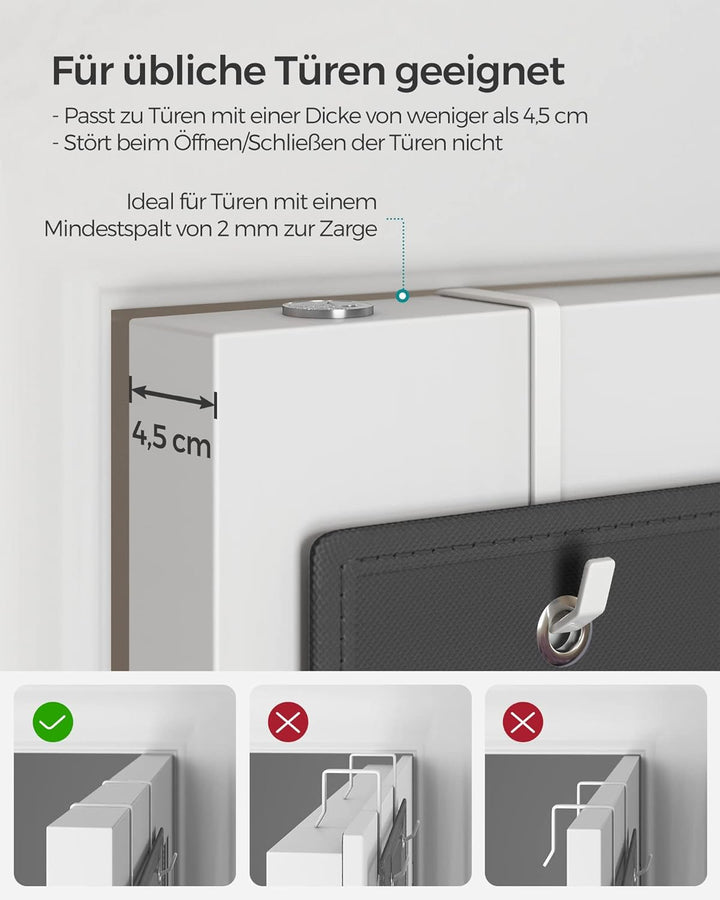 SONGMICS Hängeorganizer mit 4 Taschen, Hängeregal, Kleiderschrank-Organizer, Hängeaufbewahrung, Tür-