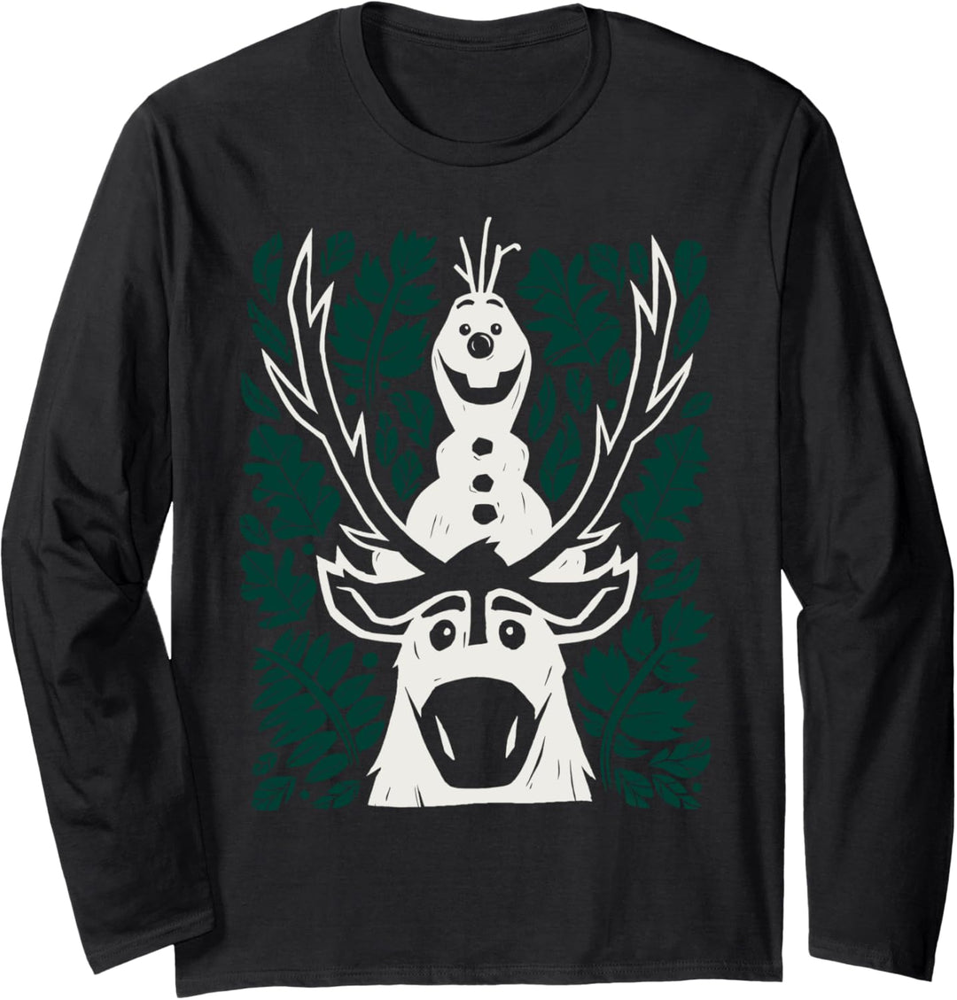 Disney Frozen 2 Olaf And Sven In The Leaves Langarmshirt