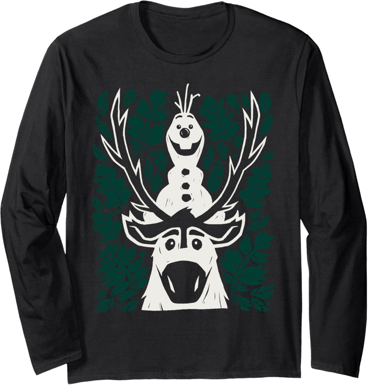 Disney Frozen 2 Olaf And Sven In The Leaves Langarmshirt