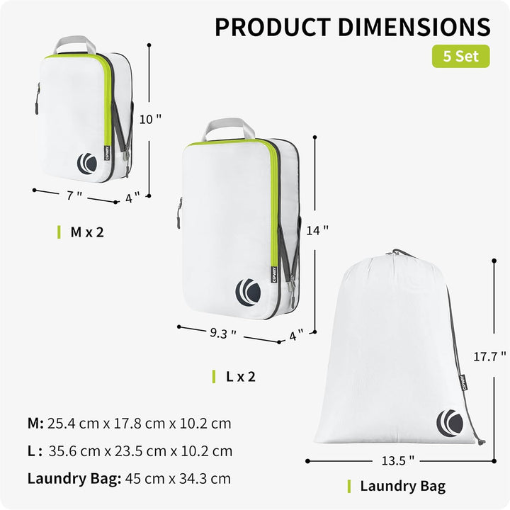 Cipway Kompressions-Packwürfel-Set für Reisen, ultraleichte Verpackungsorganisatoren für Gepäck, Kof