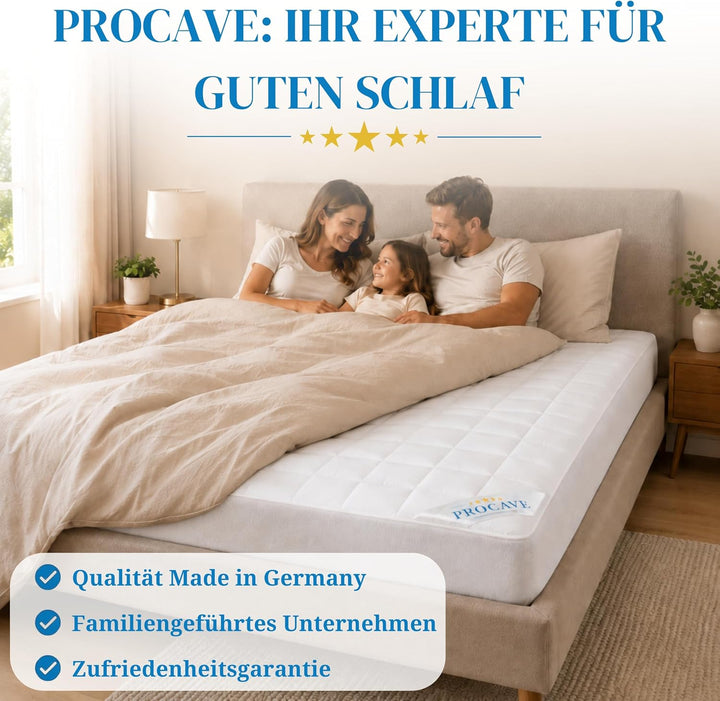 PROCAVE Micro-Comfort Matratzen-Bett-Schoner weiss 80x200 cm mit Spannumrandung | Höhe bis 30cm | Au