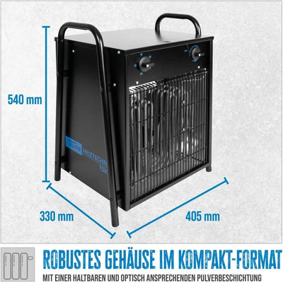 Güde 85014 Elektroheizer GH 15 EV, 15 kW, 400 V, Schwarz Single, Single